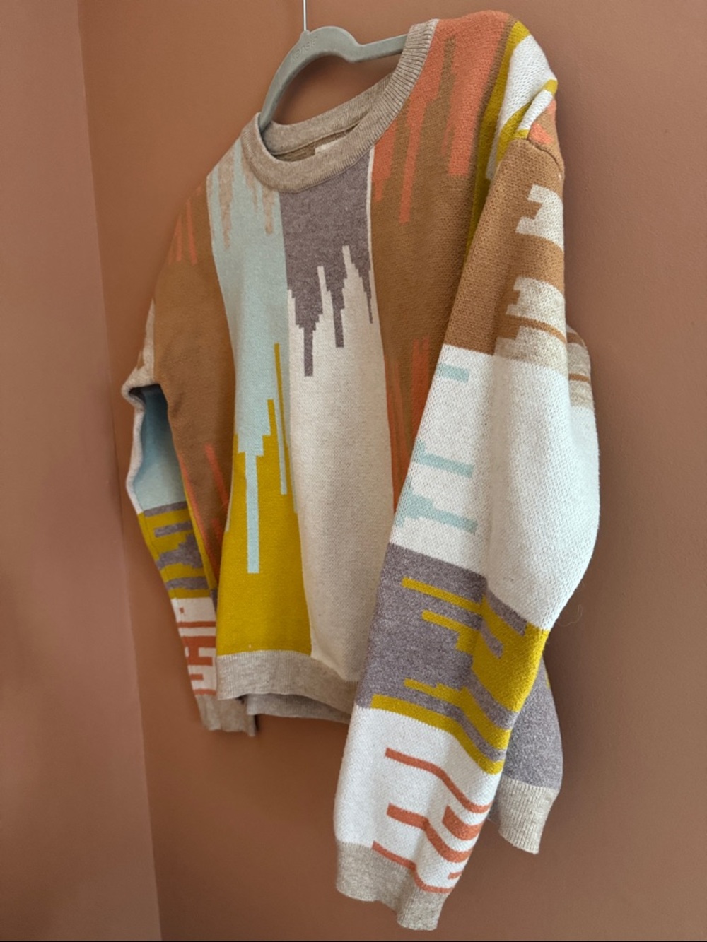 Abstract Multicolor Crewneck Sweater - Roolee - Picture 4 of 5